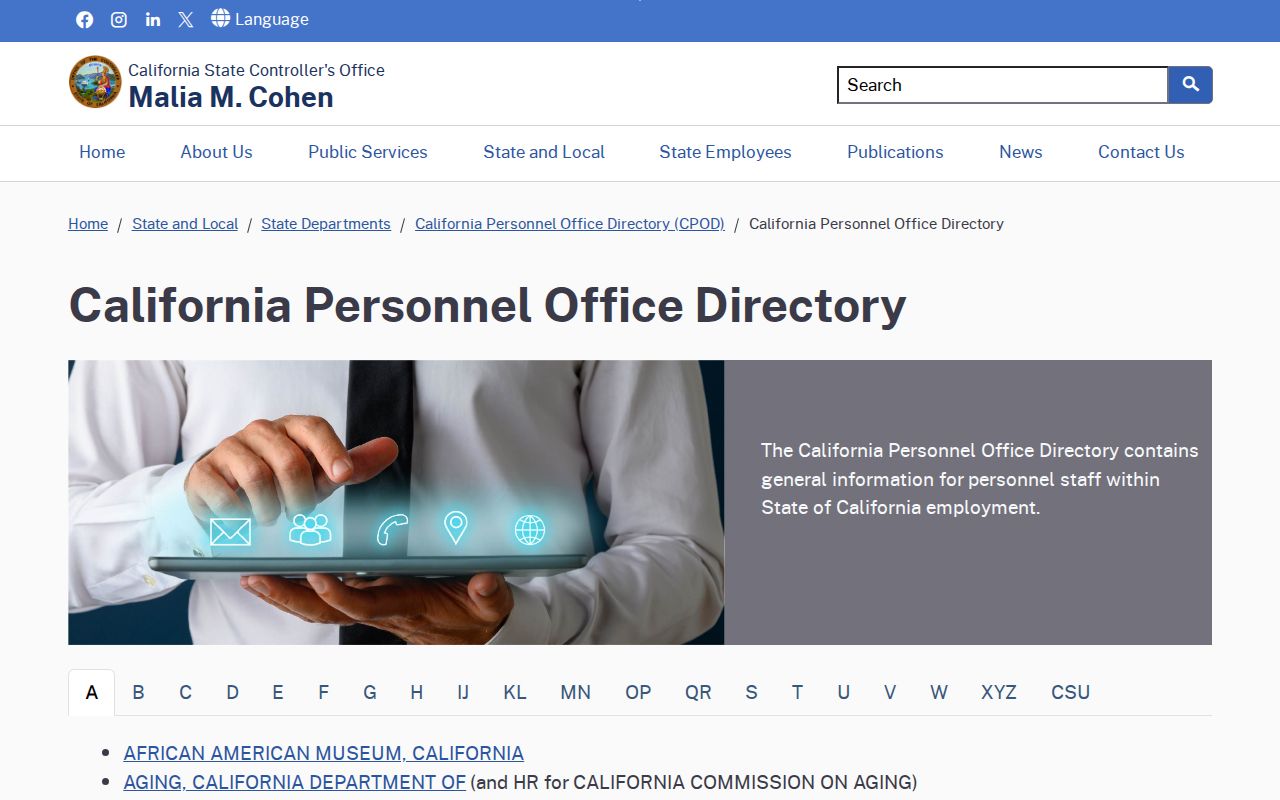 Rancho Santa Margarita directory access to California personnel offices